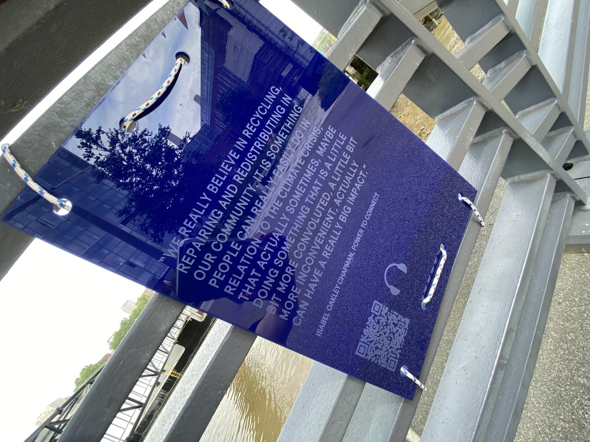 IzzieChapman's tweet photo. So pleased to have been interviewed by the Citizens of Climate project for @WAFfringe about @PWRtoConnect. You can listen to the interview clip here: https://t.co/helXZyRkVb Our #PowerToConnect plaque will be up @BatterseaPwrStn until 11th July #Recycle #Reuse #Redistribute♻️🌟💻 https://t.co/bLZ59SiRB1