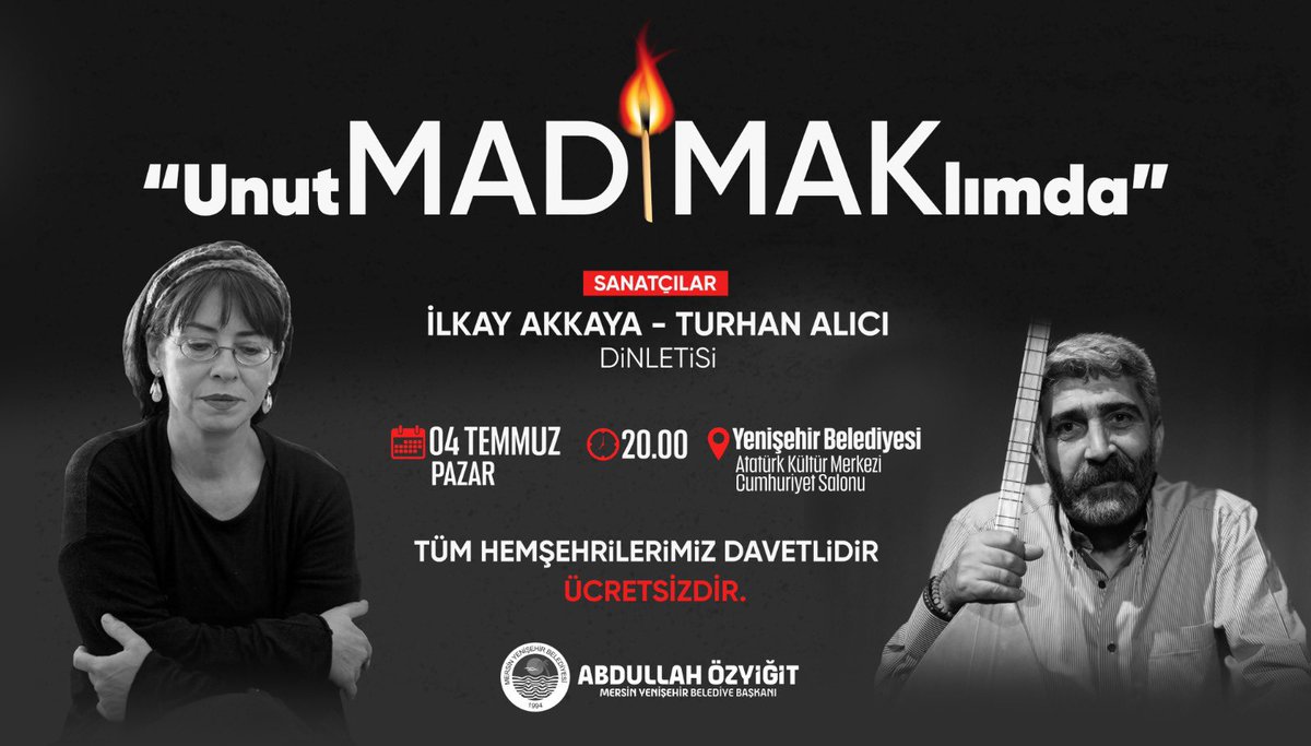 Mersin’de Yenişehir’deyiz. Dost sesinizi özlemle bekliyoruz.