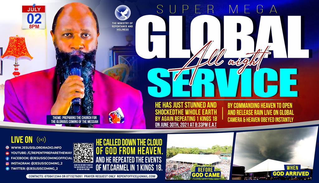 Today being Friday welcome all to tonight powerful night vigil conducted by the The Two Mightiest Prophets of the Lord who commanded Heaven to open over the land of Kenya and in less than 2 hours it rained all over the Land.

follow service via
s3.radio.co/s97f38db97/lis…

Don't Miss