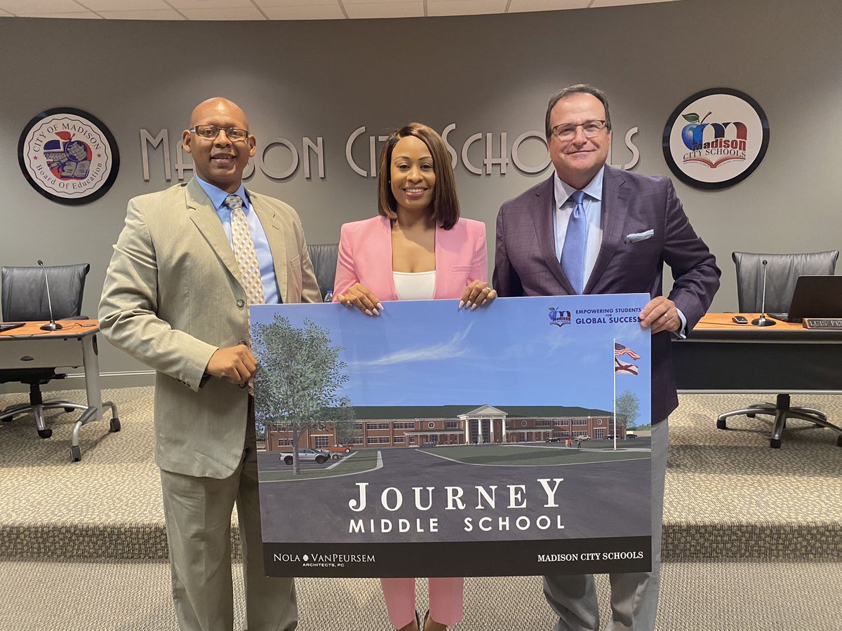 madisonschools's tweet photo. Journey Middle School now has a principal to help guide the school to its opening in fall 2022. Dr. Treva Stewart, assistant principal of Liberty Middle and former A.P. at JCHS, was named by the Board last night. Great hire for MCS and the Journey Jaguars. #mcslearn https://t.co/kx49dPZf6C