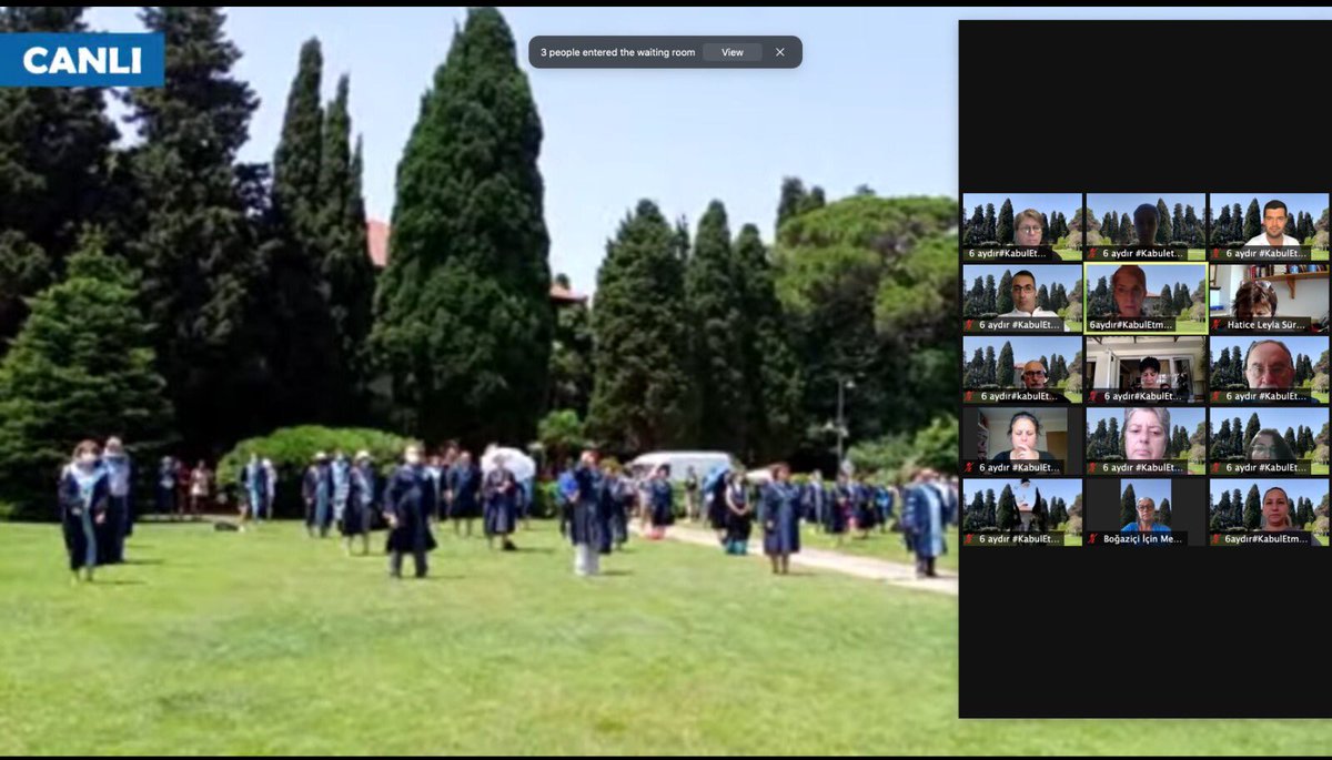 Bugün Güney Meydan’da bulunamayan mezunlar olarak, direnişimizin 6. Ayında akademisyenlerle eş zamanlı olarak Zoom nöbetinde buluştuk ve 6 aydır yinelediğimiz gibi #KabulEtmiyoruzVazgeçmiyoruz dedik.✊
Her nerede olursak olalım, #Boğaziçi için hep birlikteyiz✌🏼