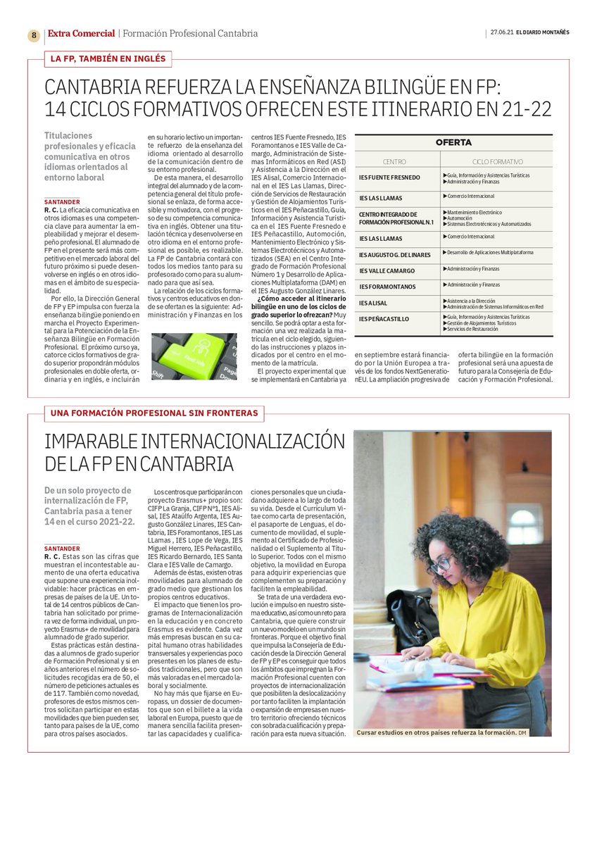 📢Hoy se abre el plazo de presentación de solicitudes para las enseñanzas de #FormaciónProfesional.

📰Noticia completa <a href="/dmontanes/">eldiariomontanes.es</a> 

#CantabriaFPyEP #Cantabria #CantabriaFP #CantabriaFormaciónProfesional #FP #Educación #Formación #Aprendizaje