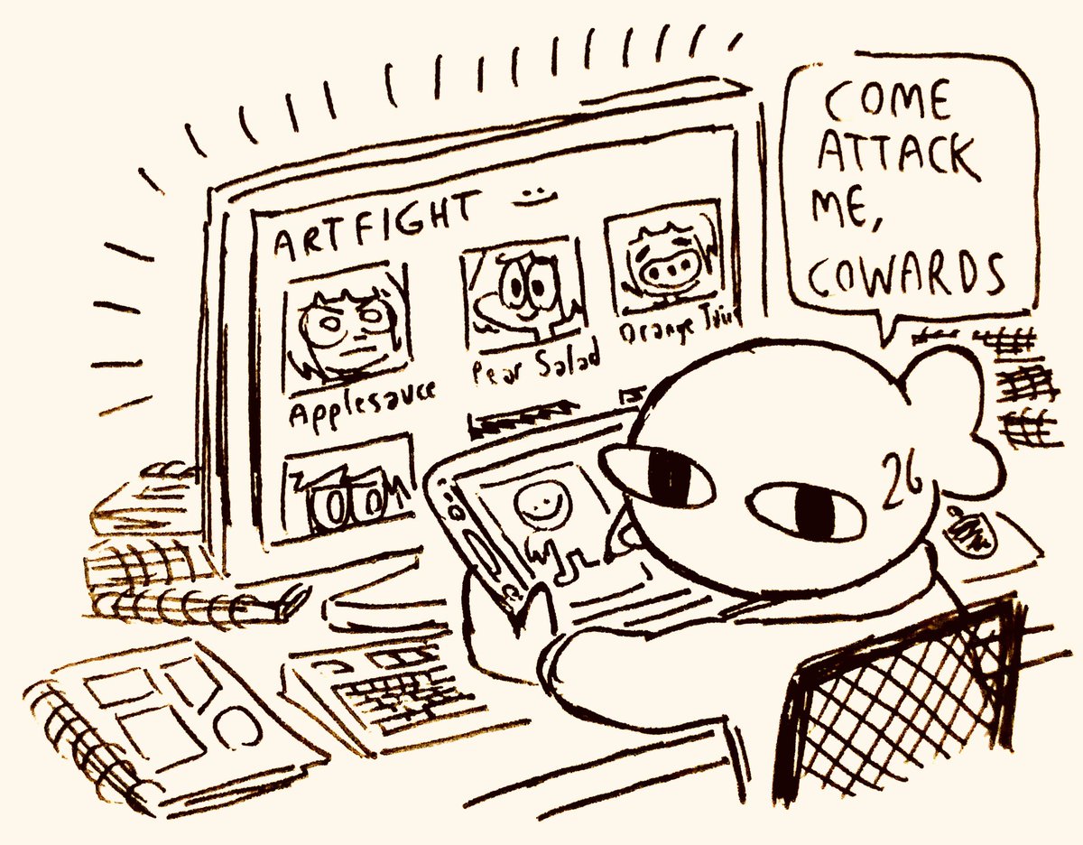 I'm participating in Art Fight for the first time this year. Pretty excited to see how it goes!

https://t.co/hWRYpZPv3a 