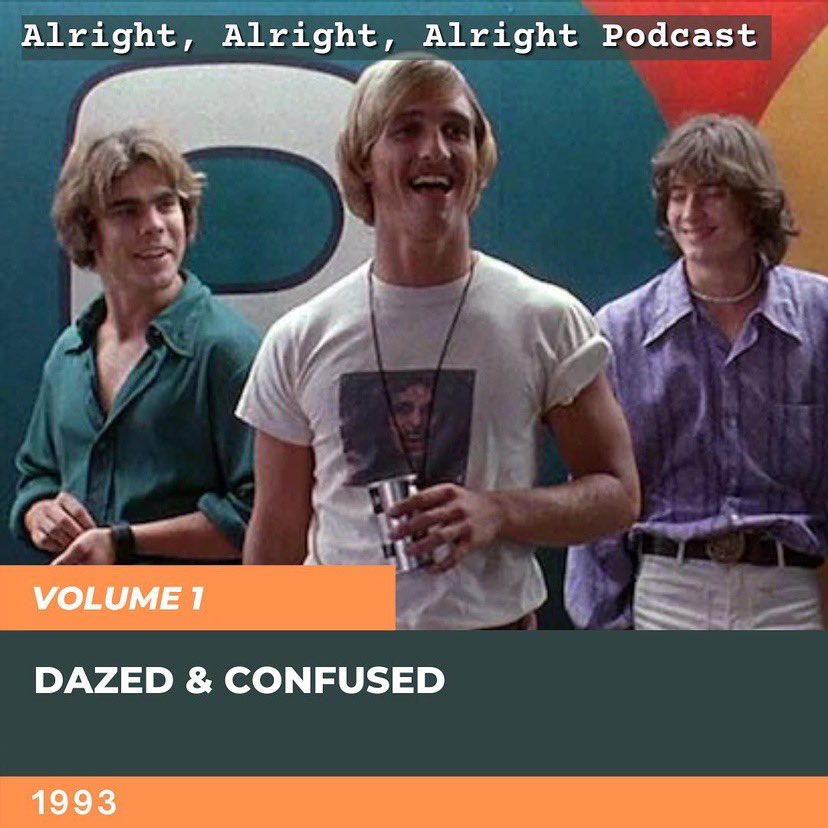 AlrightCast's tweet image. 🚨NEW EPISODE🚨

Our discussion about the iconic Dazed and Confused is live! 

In addition to the film, we chat with Kelly Chappell, co-owner of @TopNotchAustin. Top Notch served as a filming location for the “Alright” scene. 

Click the link in our bio to listen 🍔