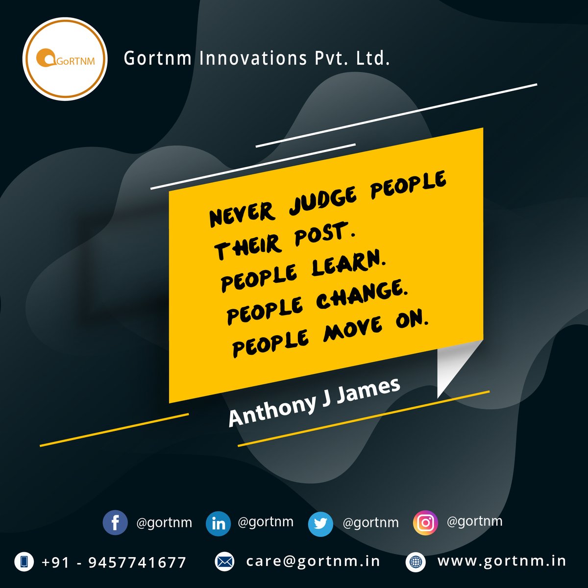 App_Curators's tweet image. Bring out the best in you so the judgmental aspect goes away. #thoughtoftheday
Mobile & Web Application Development Company.
care@gortnm.in
gortnm.com
+91- 9457741677
Gortnm Innovations Pvt. Ltd.
#webapplication #webappsdevelopment #gortnm #software #webapp #website