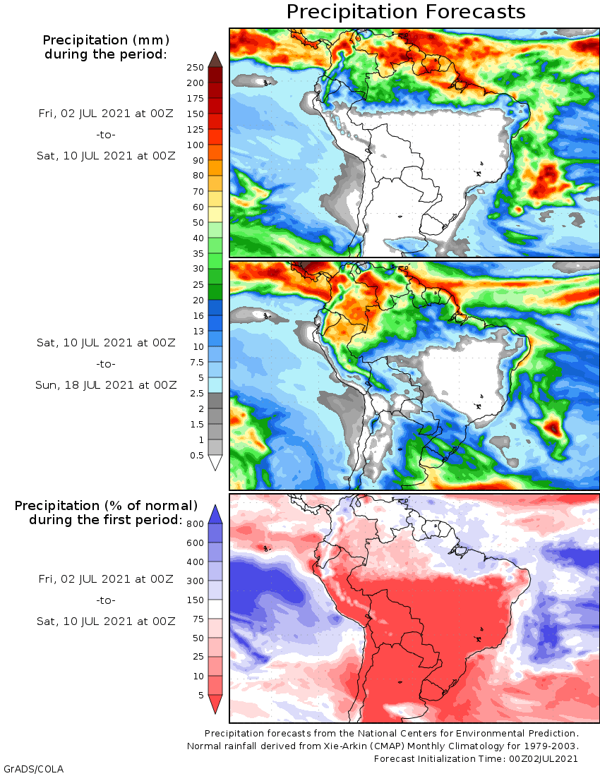 🌧️☀️ Para la semana que viene solo se prevén algunas lloviznas en el sur de la provincia de Buenos Aires, con tiempo seco en el resto de las zonas agrícolas.

➡ SMN, COLA, Zeni