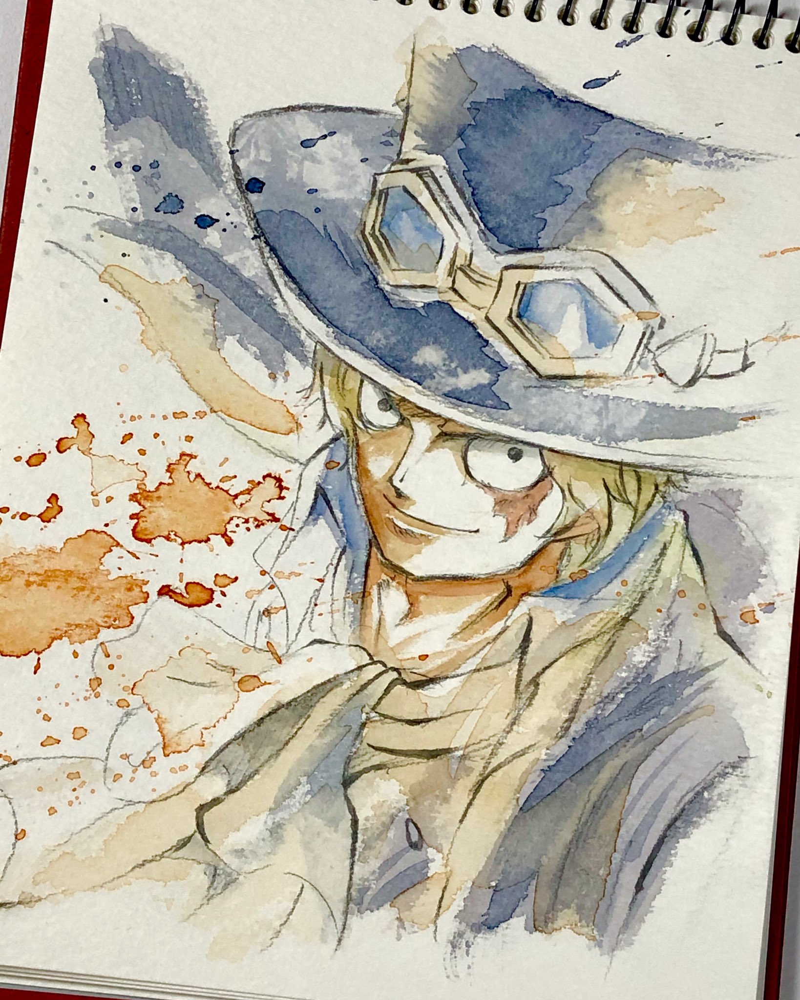 かずき サボいまどーなってるんやろ 出てくるのはワノ国おわってからかな なんとか無事でいてほしい みなさんどう思います ワンピース ワンピース好きさんと繋がりたい ワンピース絵描きさんと繋がりたい ワンピースイラスト サボ 水彩画