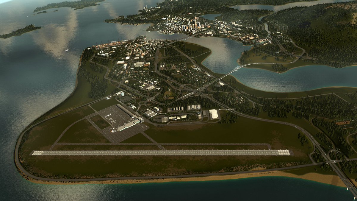 Early morning in East Haven and I have started work on the airport. #WIP #CitiesSkylines
