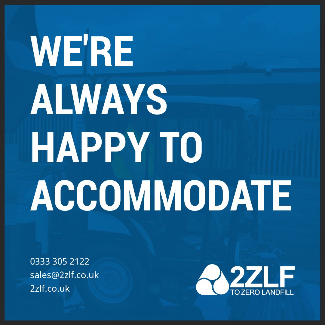 If you’re looking to use 2ZLF’s services, please let us know how we can help with any problems or challenges you’re facing when it comes to your waste management, we are happy to accommodate to your needs and offer advice!