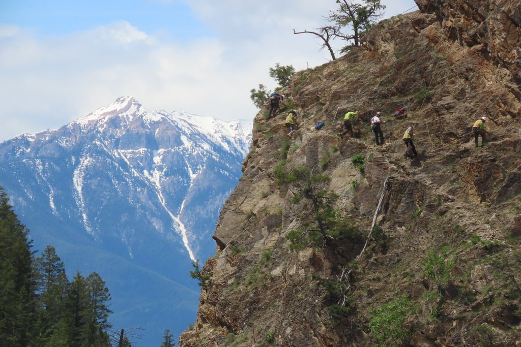 TetraTech's tweet photo. Photo from the Field: Our team members safely scaled rocks for rock slope remediation in Kootenay National Park in Canada. Tetra Tech’s commitment to safety is year-round, and we continue to be #SafeEveryDay. https://t.co/khgtAIWqRd