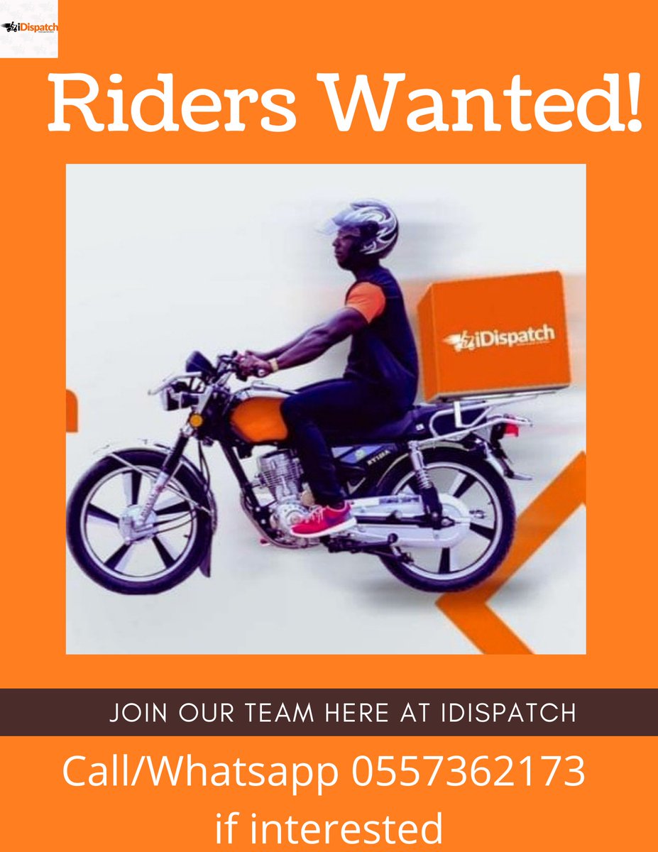 iDispatchGh's tweet photo. Licensed riders wanted urgently !!
Call or text 0557362173 https://t.co/igbrMMPyqh