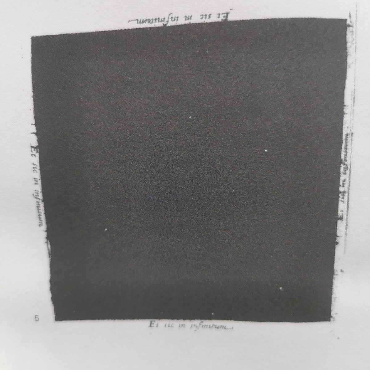 'the great darkness'
Or
'and thus to infinity' 
By Robert Fludd
Early 17th century.