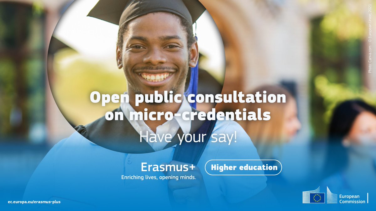 euatweets's tweet photo. .@EU_Commission's public consultation “#Microcredentials for #LifelongLearning ➕ #employability” 👉 open until 13 July.

🔗 https://t.co/klRQz5TFLq

This initiative by @GabrielMariya &amp; @NicolasSchmitEU aims to collect ideas💡 to be taken at institutional, national and 🇪🇺 level. https://t.co/P5eXGzTDOK