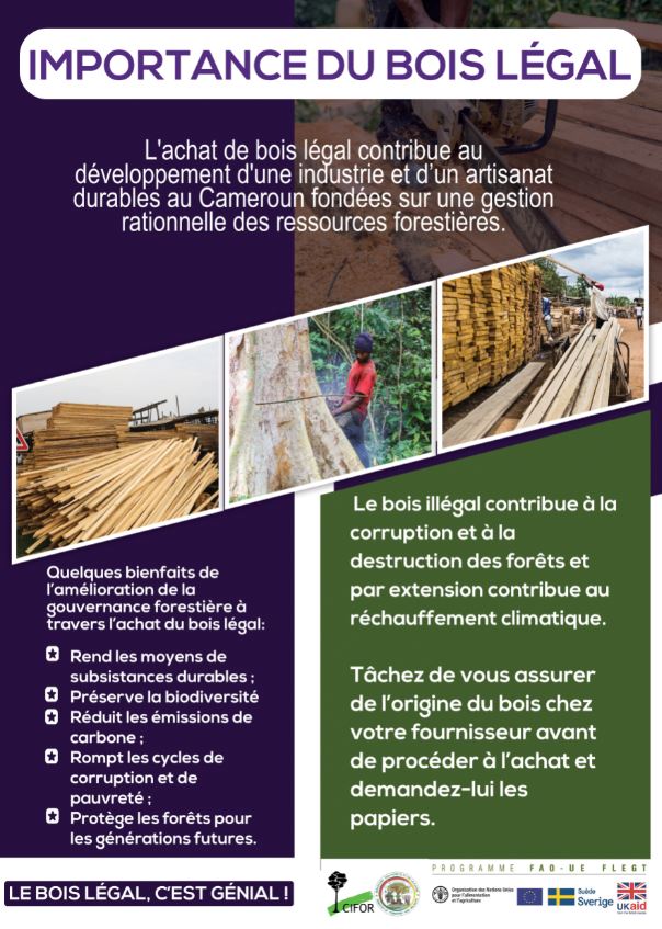 CIFOR_ICRAF_WCA's tweet image. L'achat de bois légal participe au développement d'une industrie forestière et d'un artisanat durables au "Cameroun, fondée sur une gestion rationnelle des ressources forestières.

Le bois légal, c'est génial !

bit.ly/3vIWxZL

@UEauCameroun @FAOCameroun