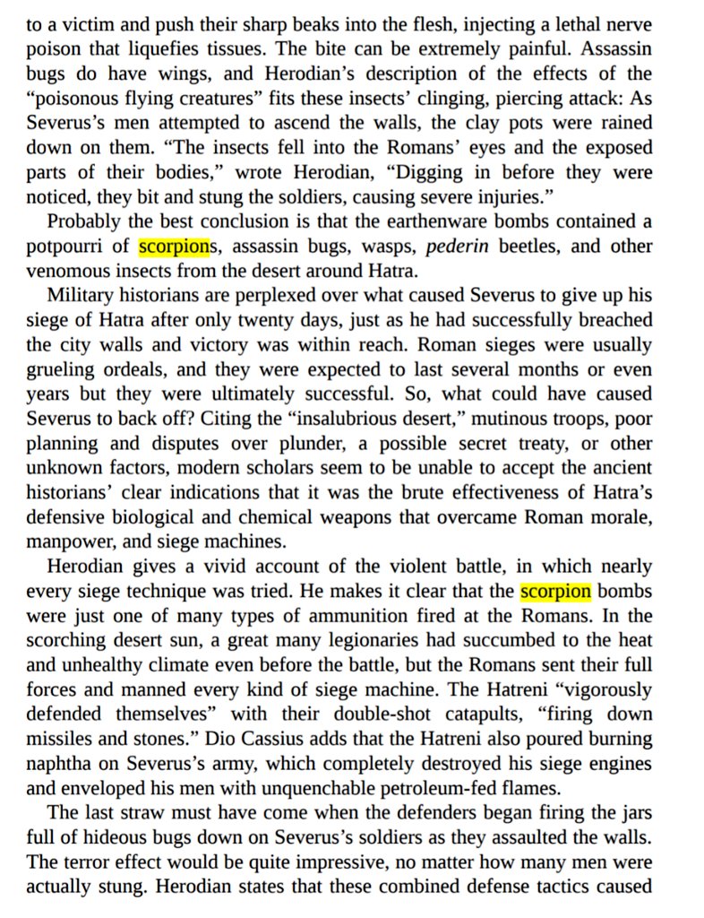 You all know of course about warfare in the ancient world and the invention of the 'scorpion bomb'?