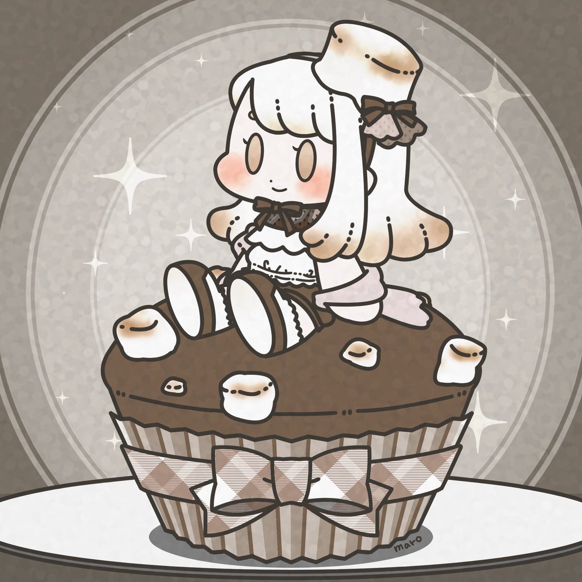 まんまるまろ まろ マシュマロ ココアマフィン Illustration イラスト マフィン 擬人化 女の子 イラスト 1日1絵 今日のイラスト まんまるまろ まろ マシュマロ ココアマフィン Illustration イラスト マフィン 擬人化 女の子 イラスト 1日1絵 今日のイラスト