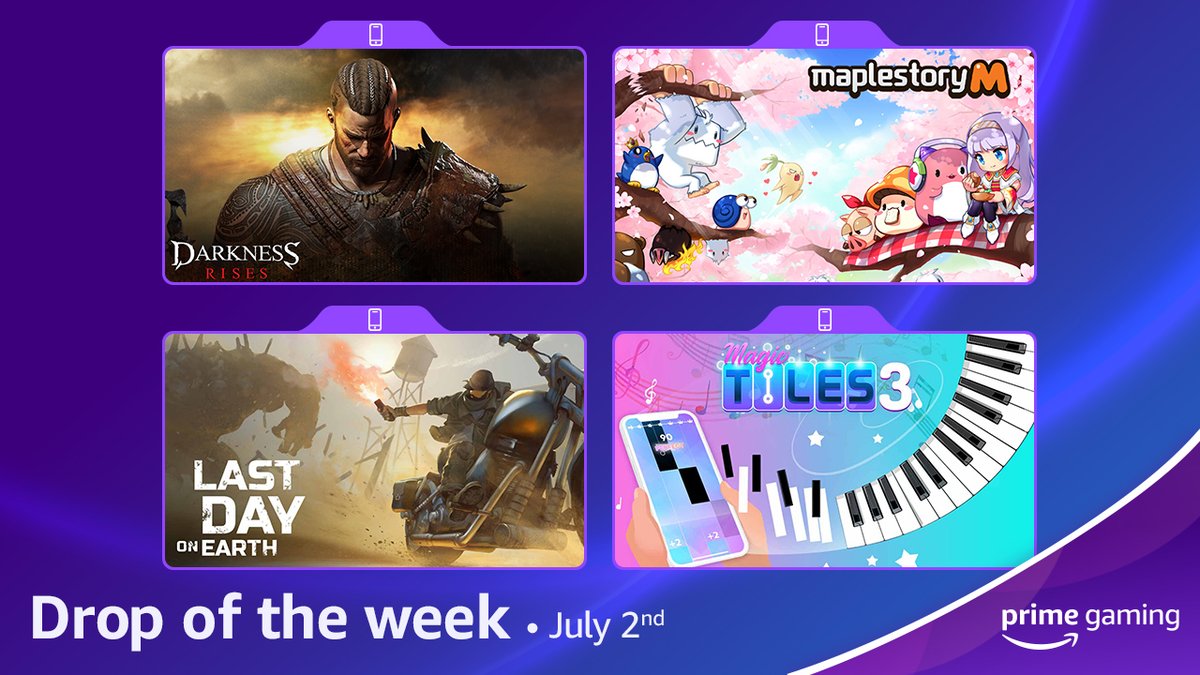 primegaming's tweet photo. How is it already JULY 🤯 We have a new Mobile Round-Up for you to claim all your favorite 📱 drops with #PrimeGaming!
@NxDarknessRises: https://t.co/oU1rNsNz2R
@PlayMapleM: https://t.co/v0Qoketd0a
@LastDaySurvival: https://t.co/qyhQarVN1h
#MagicTiles3: https://t.co/WS7IluWXU6 https://t.co/OjVNHVHC5L