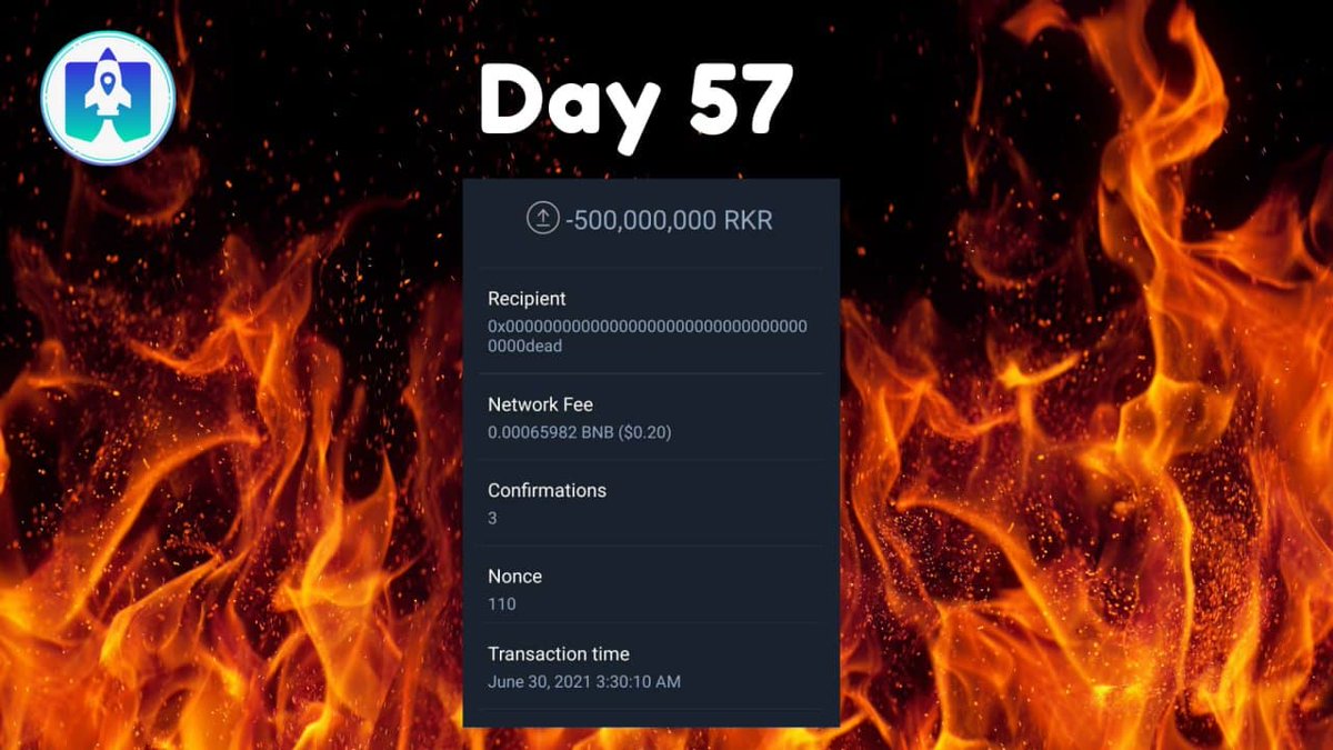 RocketRide_RKR's tweet photo. 📢BREAKING
🔥BURN Again Day57🔥Dev wallet going to burned 500m RKR to dead address continuously reach 100 days. Ideology behind the burn is to reward holder with more RKR DAILY!🚀
Telegram: https://t.co/8QdEBXzG7L
https://t.co/4rYDn3CbU6
#Binance #Bitcoin #Cryptocurency https://t.co/Mucx2qrHKV