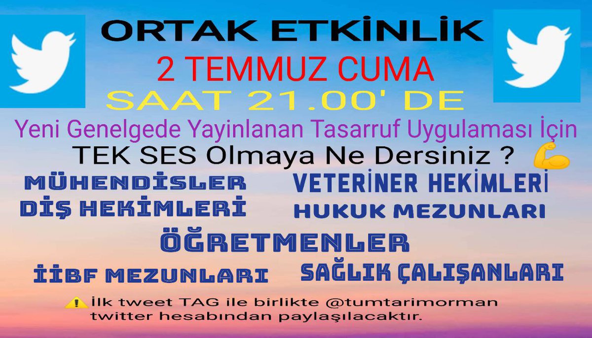 GidaMuhIstihdam's tweet photo. ETKİNLİK DUYURUSU 🔉 🔉 😊
2 TEMMUZ CUMA (BU AKŞAM) SAAT 21.00'DE ORTAK DÜZENLEDİĞİMİZ ETKİNLİĞİMİZE TÜM MESLEKTAŞLARIMIZI ve DOSTLARIMIZI BEKLİYORUZ 🙏🏻😊
BİRLİKTE GÜÇLÜYÜZ 💪💪💪
LÜTFEN SİZLER DE AFİŞİMİZİ PAYLAŞARAK DAHA FAZLA KİŞİYE ULAŞABİLMEMİZİ SAĞLAYINIZ 🙏🏻🤗 https://t.co/ctZ4K7SLaD