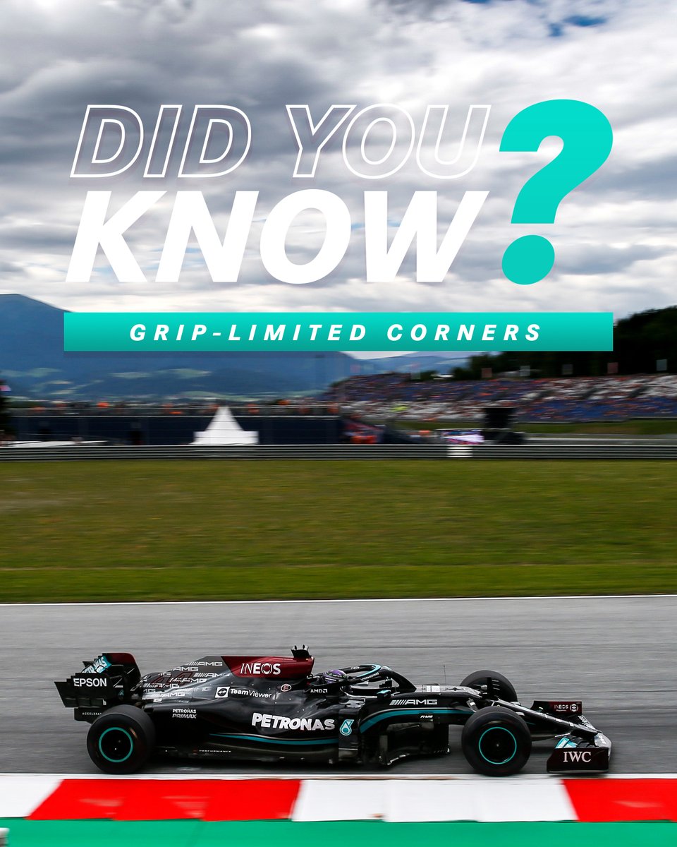 MercedesAMGF1's tweet photo. #DidYouKnow the #AustrianGP track has the fewest corners of any @F1 venue, with only 10 👀 

But, just seven of those are ‘grip-limited’ – which is where the driver has to reduce throttle input 👊

Turns 2, 5 and 8 are all taken at full throttle! 💪 https://t.co/aYVwkLxLV5