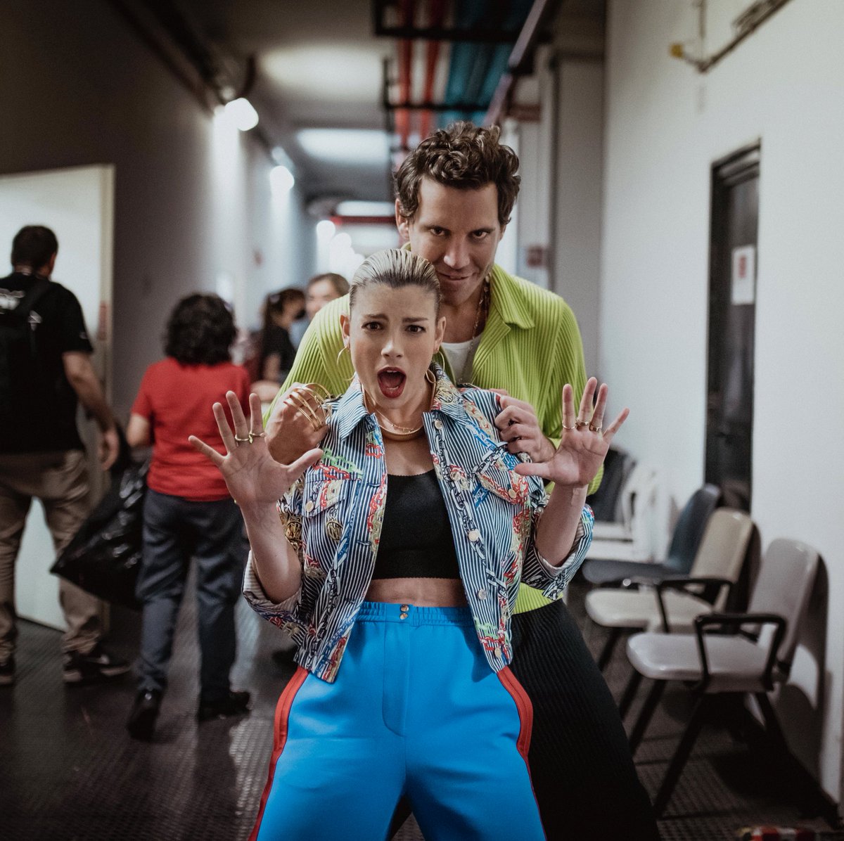 A day in Rome on set with @MarroneEmma for @XFactor_Italia @NOWTV_It (un 🍋 e una 💙 💪🏽) 📸 @danilodauriafoto