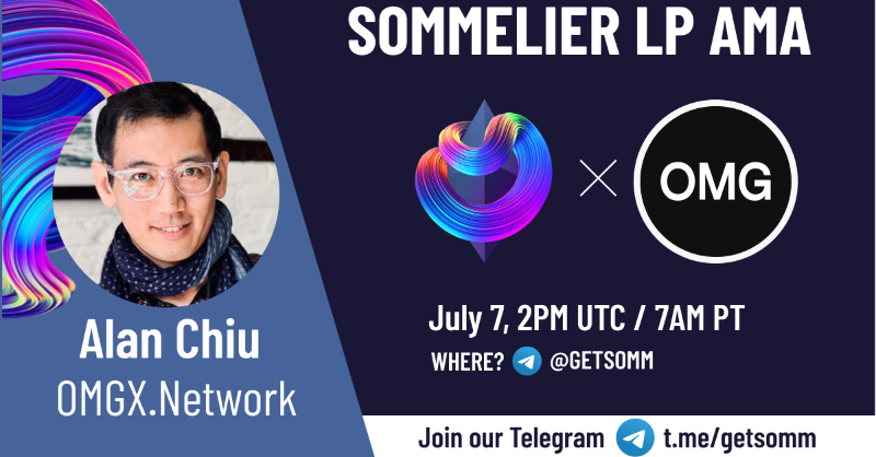sommfinance's tweet photo. 🍷 Sommelier #AMA Series

Joining us will be @alanchiu from https://t.co/dHBzRvhNgf @omgnetworkhq @enyaai to talk about L2 solutions (Optimistic Rollups) and what they mean for #Uniswap V3 Liquidity Providers

📅 Date: 7/7/21
🕑 Time: 2PM UTC

RSVP here 👉 https://t.co/iTiHi7PUO1