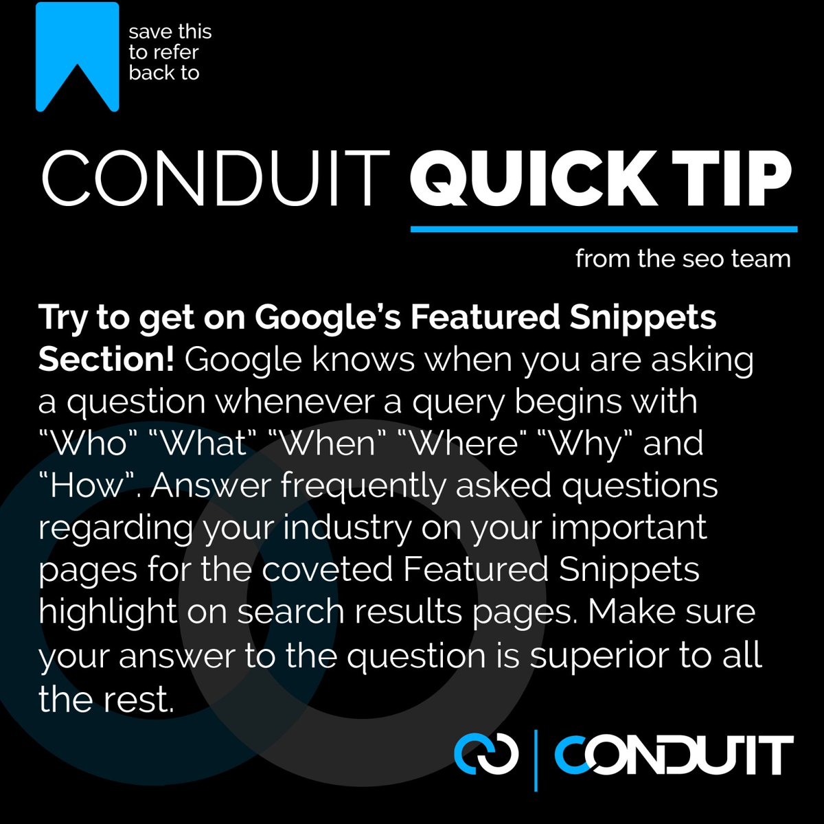 conduit_digital's tweet image. A conduit quick tip from our SEO team! nuvi.me/clpils

#searchengineoptimization #seotips #seoadvertising