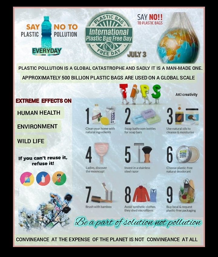 akileshps's tweet photo. International plastic bag free day!!!
#international #plasticbag #FREE #InternationalPlasticBagFreeDay #sayno #plasticpollution #extreameeffects #humanhealth #enviornment #wildlife #tips #refuse #partofsolution #convineance #instagram #Trending #july #july3rd https://t.co/Azm5ATz1ax