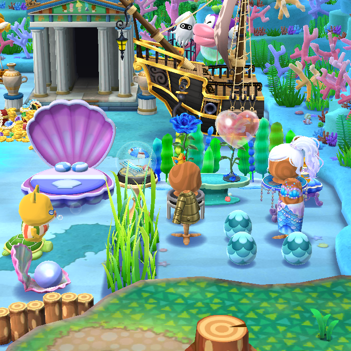 SyrSci's tweet photo. Aqua Park 7: Fantasy Play #PocketCamp ; costumed players interact with guests and portray several undersea stories. #AnimalCrossing https://t.co/DRLpplLxcA