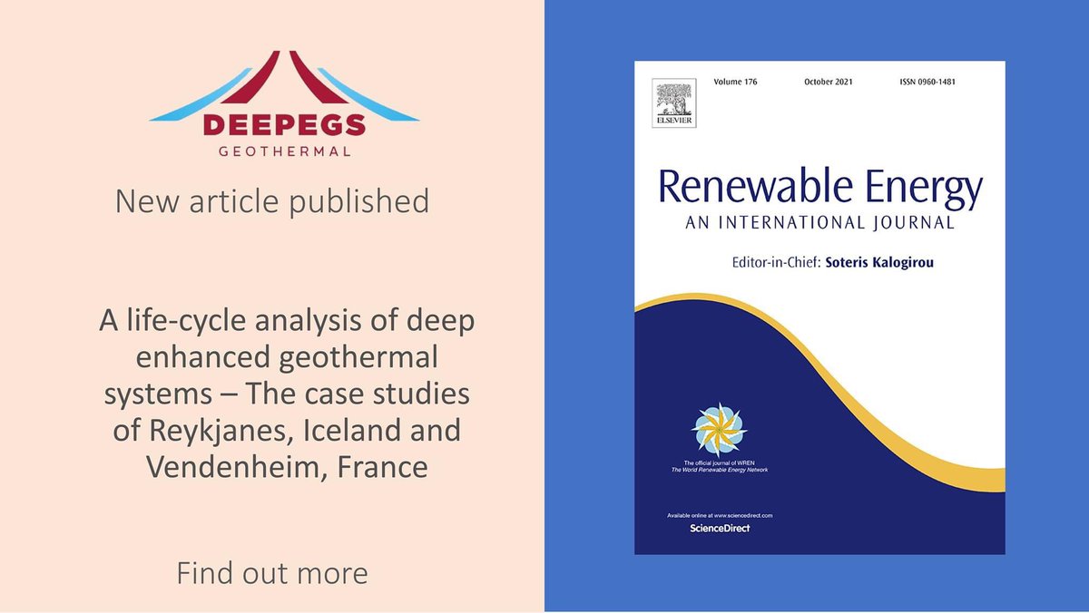 The climate impacts of deep enhanced geothermal systems (#EGS) have been understudied in the academic literature. Using life-cycle analysis (#LCA) conducted in accordance with ISO standards, paper explores the climate change impacts of two deep EGS. Read  doi.org/10.1016/j.rene…