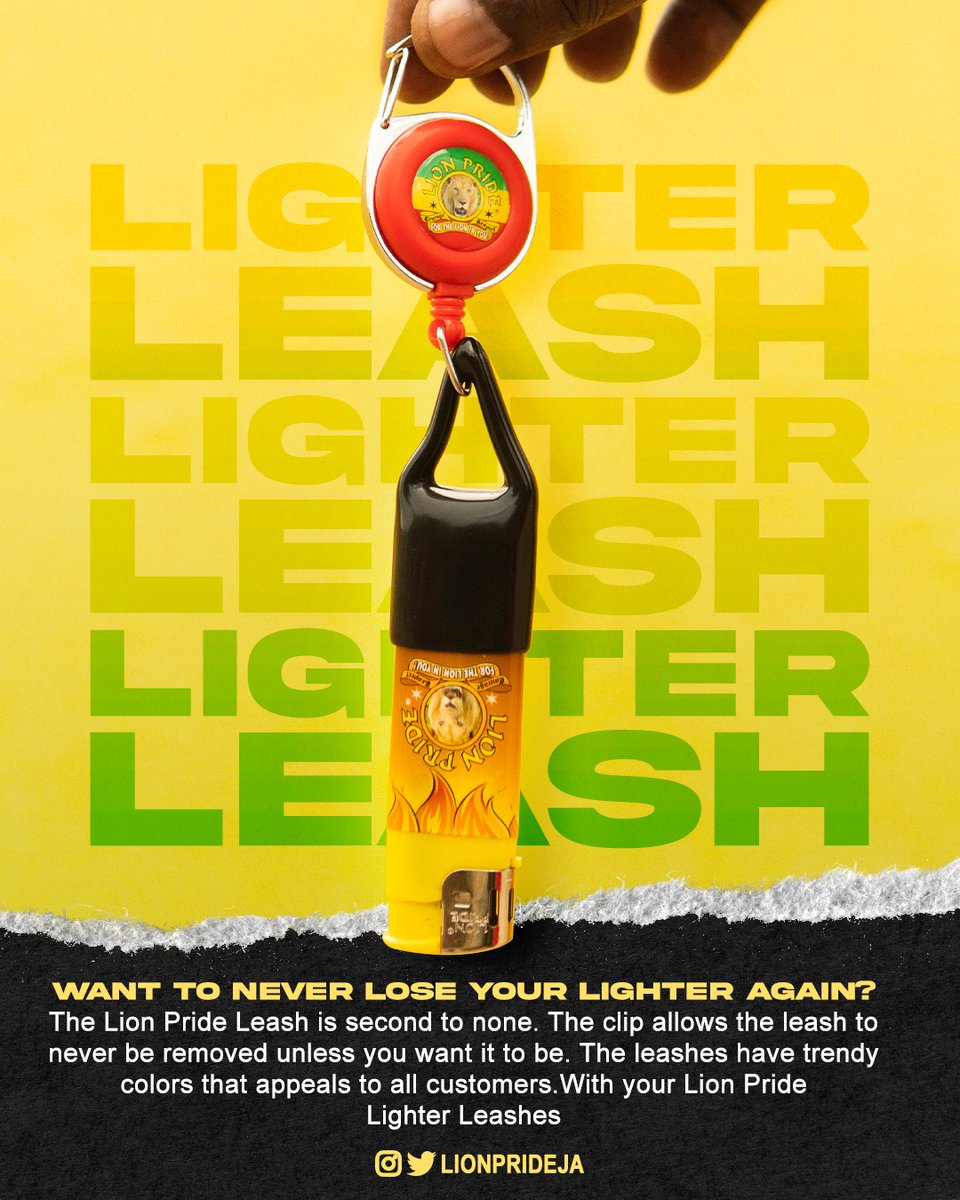 The Lighter Leash dem bad yuh seh‼️

You can’t miss out on this opportunity. Get yuh Lighter Leash and protect yuh flames‼️

Follow us on all social media @lionprideja

#LionPride #LionPride20 #MadeinJamaica #fortheLIONinyou #RollWidTheLion #Producthighlight #Jamaica #LionPrideJA