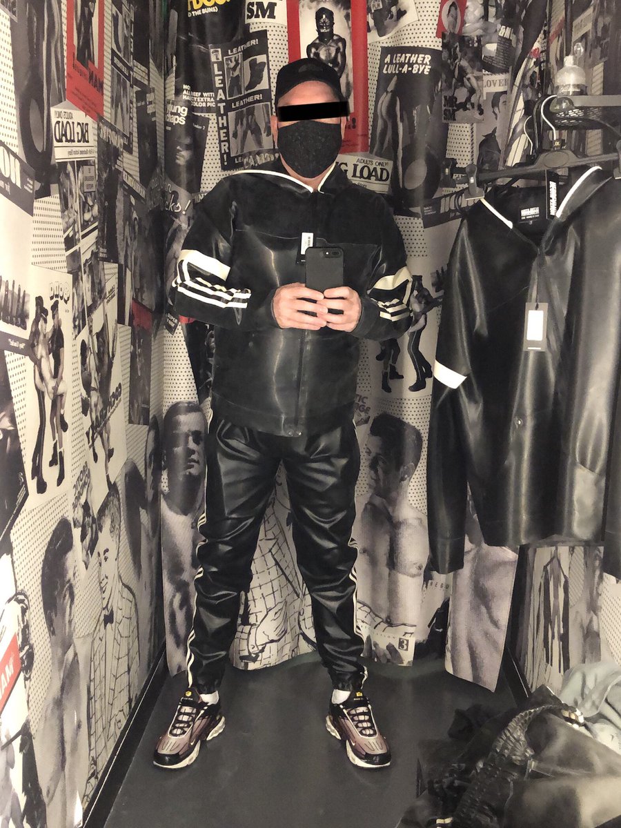 Popped into <a href="/REGULATIONstore/">REGULATION</a> and couldn’t resist this Urban-X rubber tracksuit. Now back to the hotel to gear up. #gaychav #gayscally #gaytrackies #rubbergay #gayrubber #rubbertrackkies #rubberchav #chavdrone #tubberscally #niketn #kiffeur #trackiesfetish #trainersfetish #gaykink