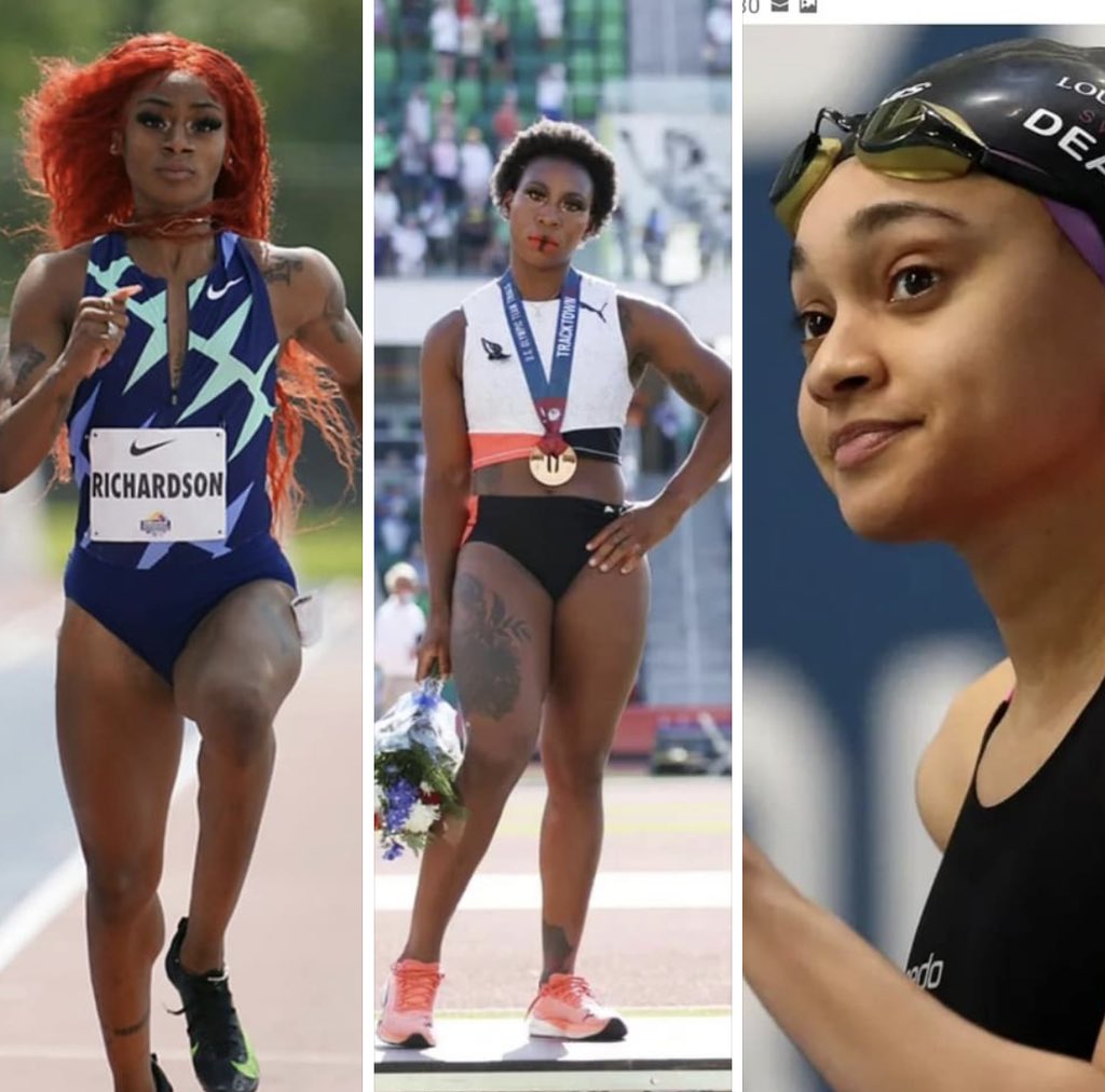 etanthomas36's tweet image. Much Respect to all 3 of these Queens
#ShacarriRichardson #GwenBerry #AliceDearing  
#BlackGirlMagic