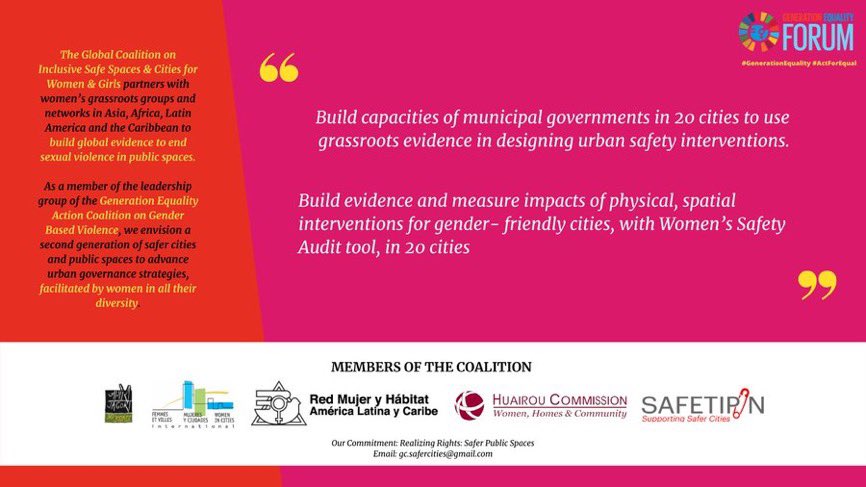 suneetadhar's tweet photo. At #GenerationEqualityForum #GlobalCoalition #Inclusive #SafeSpacesandCities reaffirms its commitments @JagoriSafeDelhi @safetipinapp @viswanathkv @bholtmann @HuairouConnect #redmujerlatinamerica @SistrenT @kattrav7 @unwomenindia #ActForEqual @hiraazhar #actioncoalitiononGBV https://t.co/20do2V8Cte