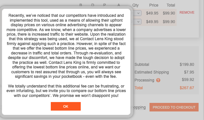 dekoupled's tweet photo. Long winded BS to say, we are practicing bad business tactics because our competitors are practicing bad business tactics..which is incorrect to begin with (you are the first and only vendor advertising low prices) @contactlensking #ScamAlert #scammer https://t.co/vXdczc45dM