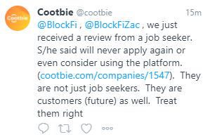 cootbie's tweet photo. We get stuff done! Leave us an anonymous review and we will get straight to these companies and their CEO's to fix candidate experience. #fix #candidateexperience #writereview #job #jobsearch #jobhunting #improve https://t.co/5coAzSVKQ6