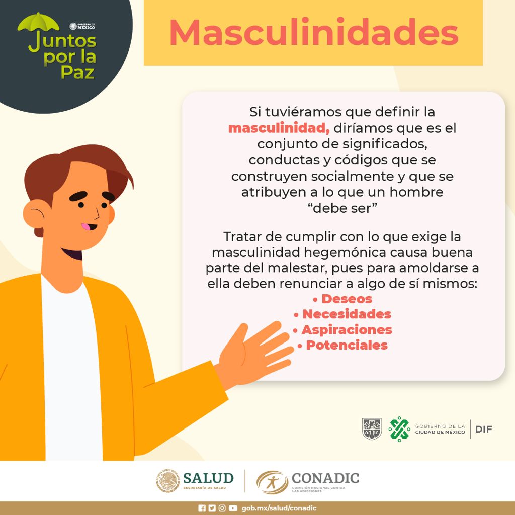 CEPAADurango's tweet photo. #Masculinidad: conjunto de significados, conductas y códigos que se construyen socialmente y que se atribuyen a lo que un hombre "debe ser".
#NuevasMasculinidades #ConadicTeEscucha #CuidaTuSaludMental #JuntosPorLaPaz @DIFCDMX
#CepaadEscucha 🎧
#DurangoEscucha https://t.co/fQuHYhsmu3