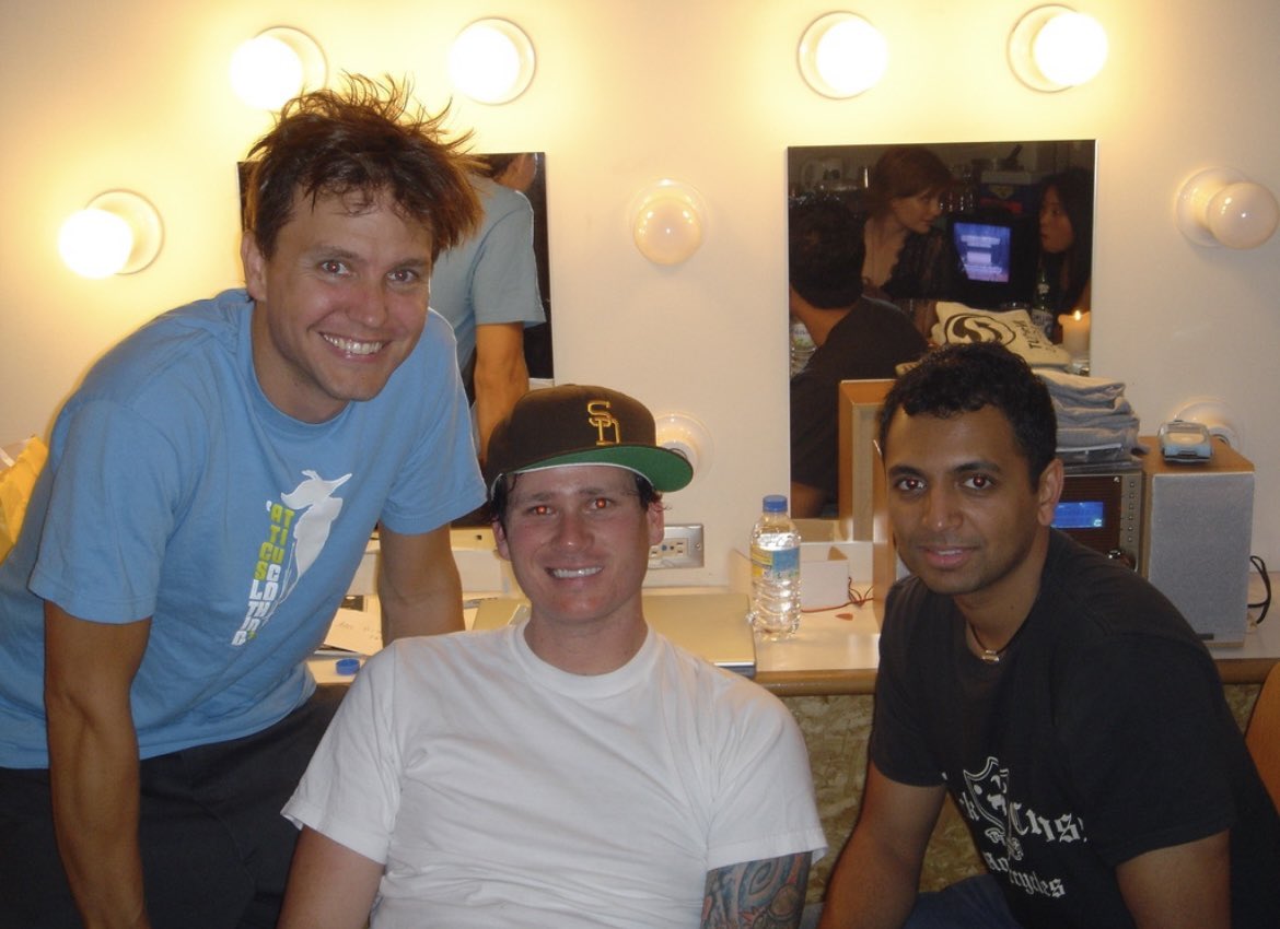 Hey, <a href="/markhoppus/">mark hoppus</a>, remember when we had <a href="/travisbarker/">Travis Barker</a> replace M. Knight on drums? He was a great drummer, just scared us a lot.