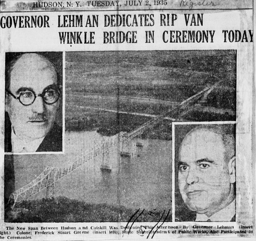NYSBridge's tweet photo. #FlashbackFriday The “Rip” is special b/c its necessity to the Catskills is the reason NYSBA was created in 1932. It set a precedent of constructing & maintaining safe Hudson River crossings for all. Please enjoy some articles about opening day 7/2/1935. #Anniversary #SafeBridges https://t.co/fcPlSl7aXT