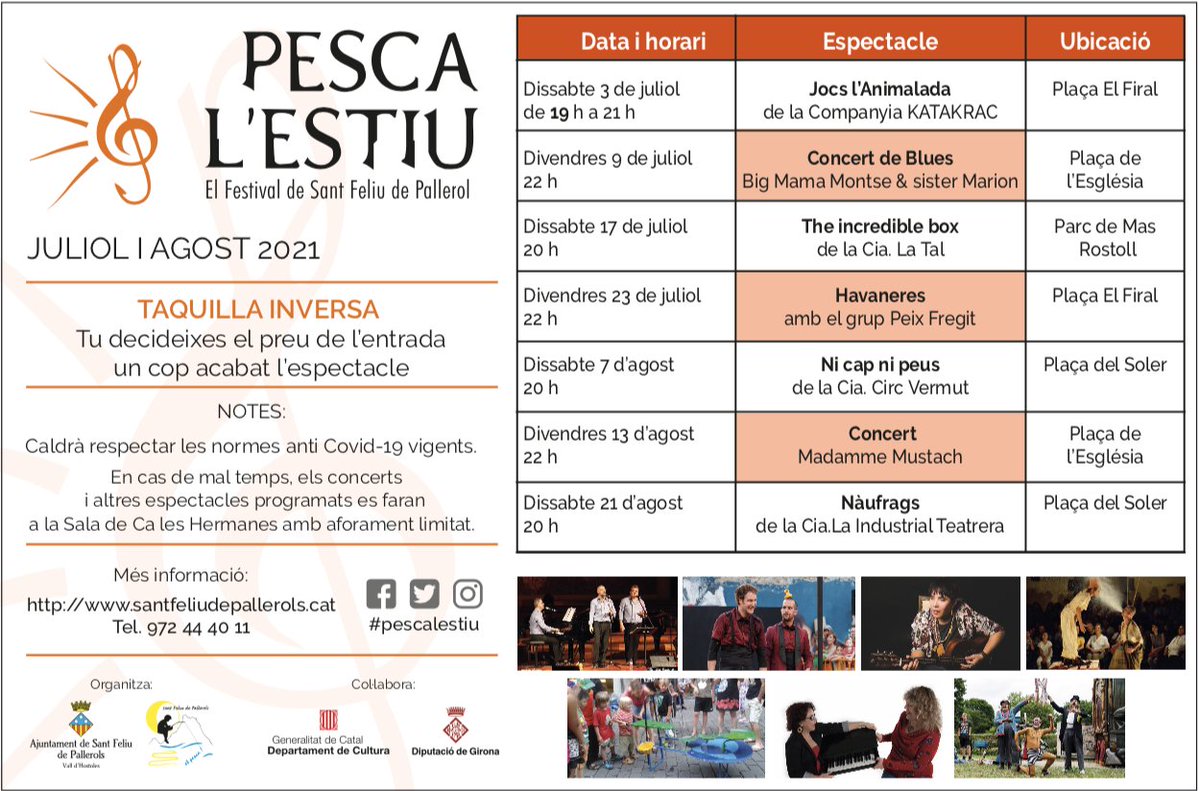 Pallerolstuit's tweet photo. FESTIVAL PESCA L'ESTIU SANT FELIU DE PALLEROLS
@Pallerolstuit @pesca_lestiu 
Gaudeix de l'estiu al nostre municipi!
+info: https://t.co/jbL43H2PQW
#santfeliudepallerolsetpesca
#estiupescallunes
#viulestiuasantfeliu https://t.co/2DMdBveOQ9