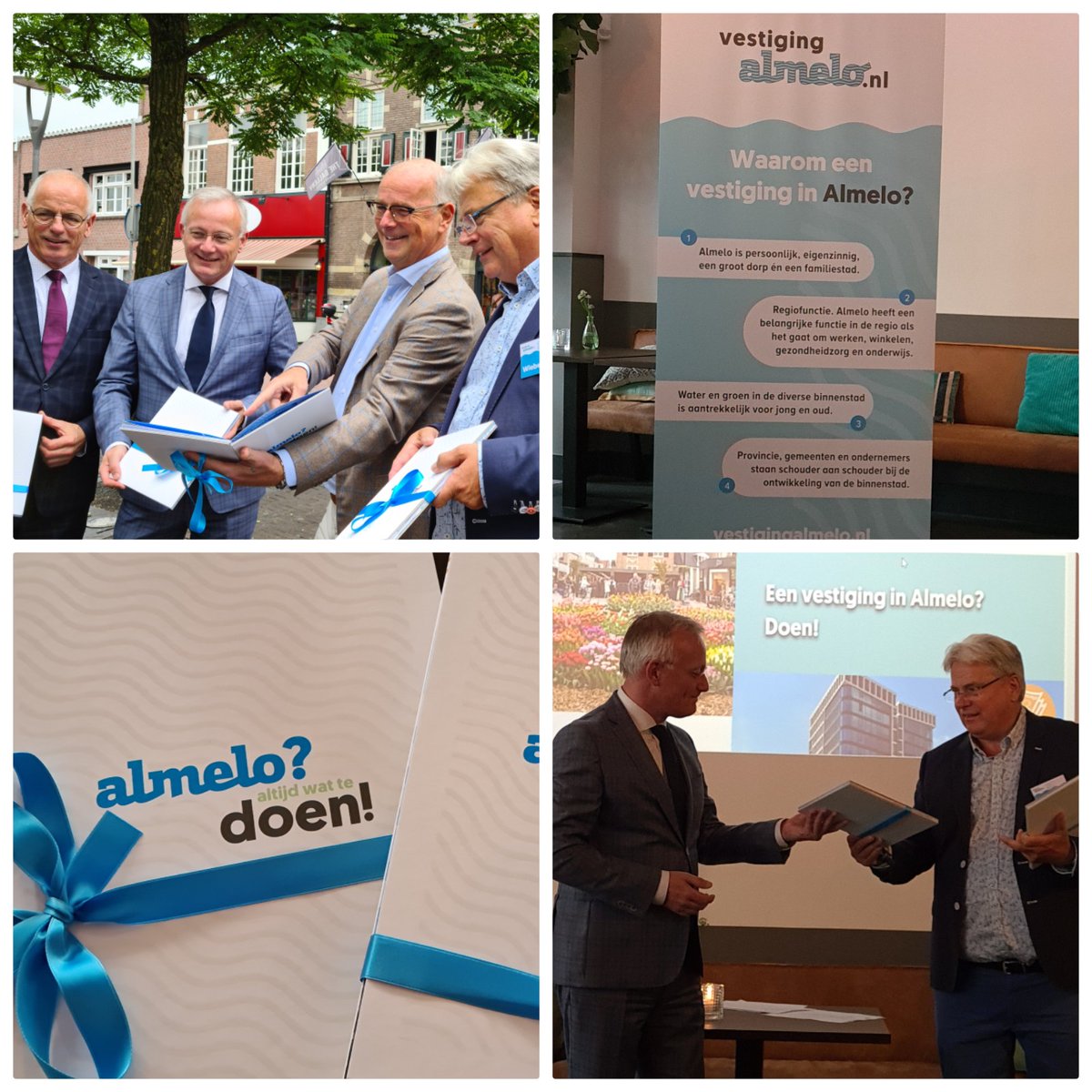 Almelo bouwt verder aan een geweldige binnenstad met nog meer ondernemers. Overhandiging bidbook aan <a href="/arjengerritsen/">Arjen Gerritsen</a> Jan Martin van Rees en Jan Meerman. #AltijdWatTeDoen <a href="/Gemeente_Almelo/">Gemeente Almelo</a> <a href="/MoniquevanHaaf/">Monique van Haaf</a> vestigingalmelo.nl