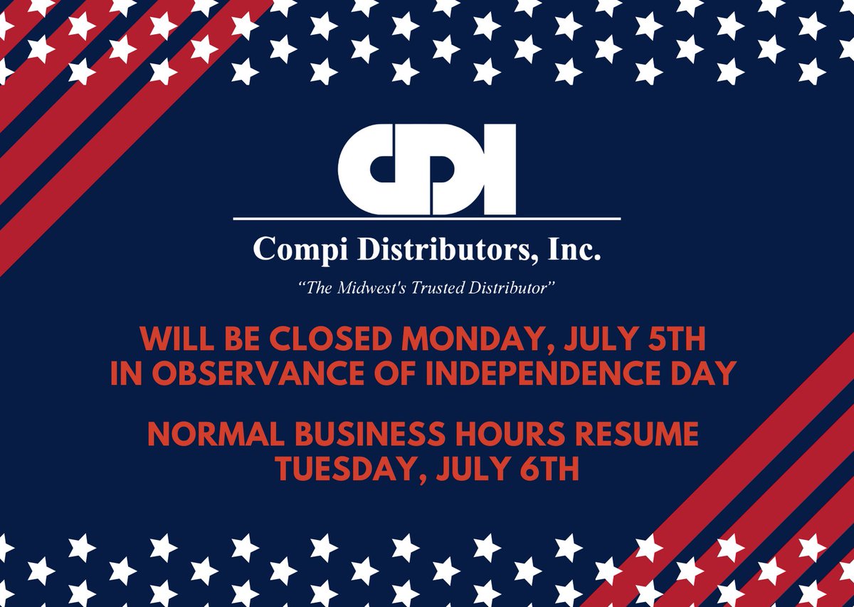 CompiDistInc's tweet image. We hope you have a safe and fun weekend celebrating Independence Day!