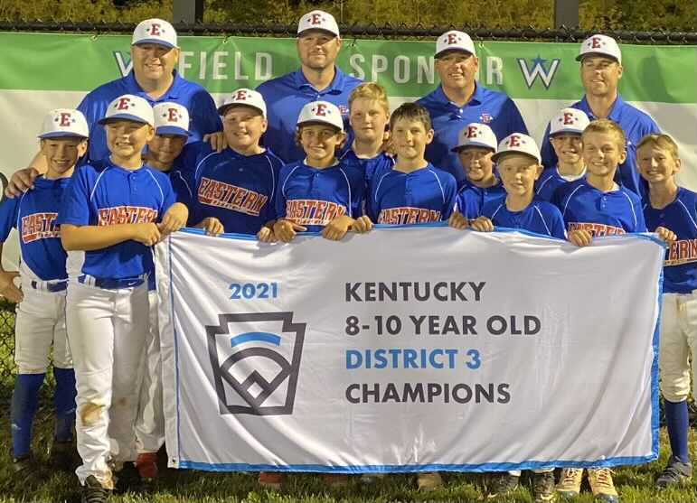 EasternLL_Lex's tweet photo. Congratulations to our Eastern’s 10s on their 12-2 win &amp; are the Kentucky Little League District 3 Champions! Our 10s make it a clean sweep for #ELL &amp; will join our 12s &amp; 11s to move on to the Ky State Championship in Bowling Green 
July 17-21. 🏆🌟⚾️

#easternll
#statebound https://t.co/ESwUr5HAra