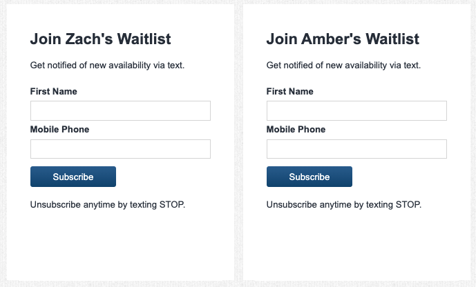 BrownMtnBody's tweet photo. We now have a waitlist to keep you in the loop about any openings that may come up before your existing appointments.
📲
Just add your name and number and we'll send out a text message whenever we have new availability open up in the near future. https://t.co/zNDMmeXu4e https://t.co/B4z6sAuLI1