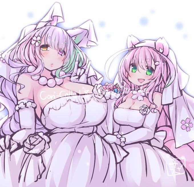 例え6月が終わっていてもウェディングイラストは何時だって描いてよいものなのです🦊🦊(遅刻の言い訳 