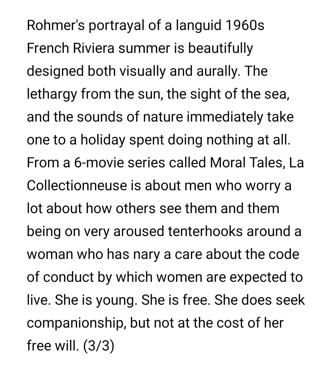 BreakfastAtCine's tweet photo. La Collectionneuse is available to stream on @mubiindia
#LaCollectionneuse #EricRohmer #FrenchCinema #France https://t.co/u5RZZaOlvu