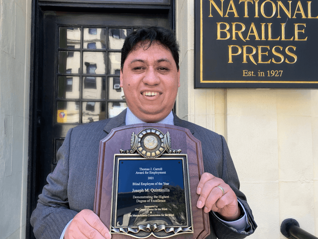 CarrollCenter's tweet photo. Last week, in collaboration with @massblind, we recognized three outstanding employees who are changing the perception of what it means to be blind in the workplace at the annual Carroll Society Awards Ceremony. View the recording at https://t.co/Xe5zmhbIDa #Blind #VisionLoss https://t.co/jH52d7G5qm