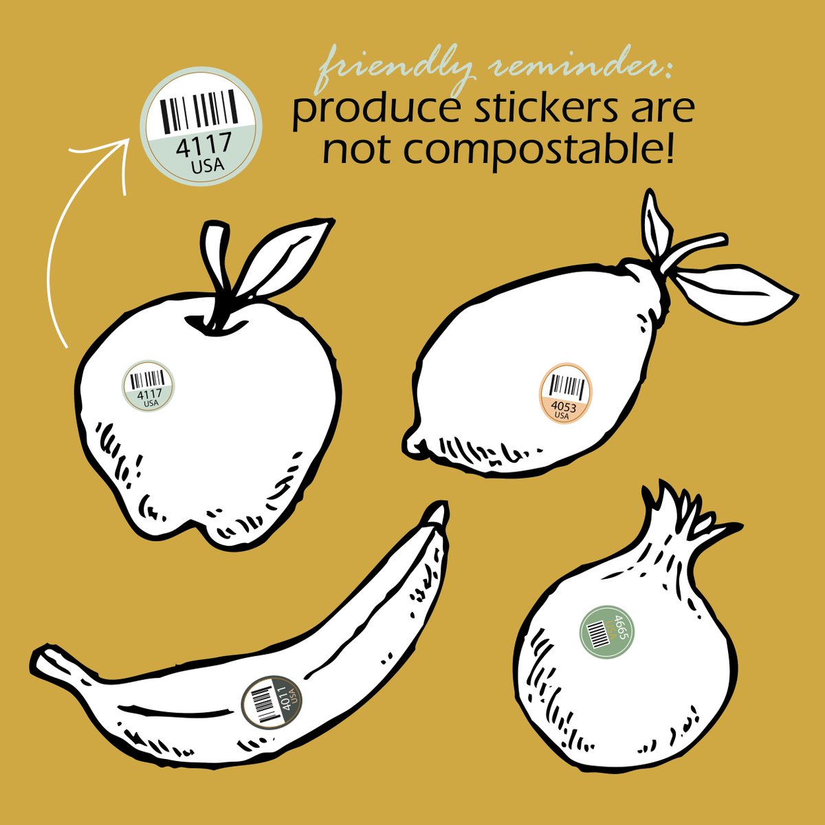 PSA: please don't forget to remove produce stickers before composting! 
🙂

#composting #tipsandtricks #reminder #producestickers #FYI