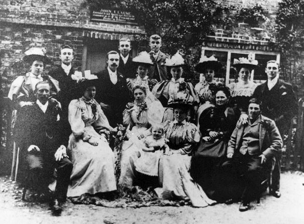 BucksArchives's tweet photo. It's the most wonderful time of the week (if you work conventional office hours), #BeerOClock!  Our #OldBucksBoozer of choice is the Butchers' Arms, #Oving: look how close they are all sat!  This is a wedding party there in July 1875, involving the Clark family.  Cheers! https://t.co/GPXJevFqAo