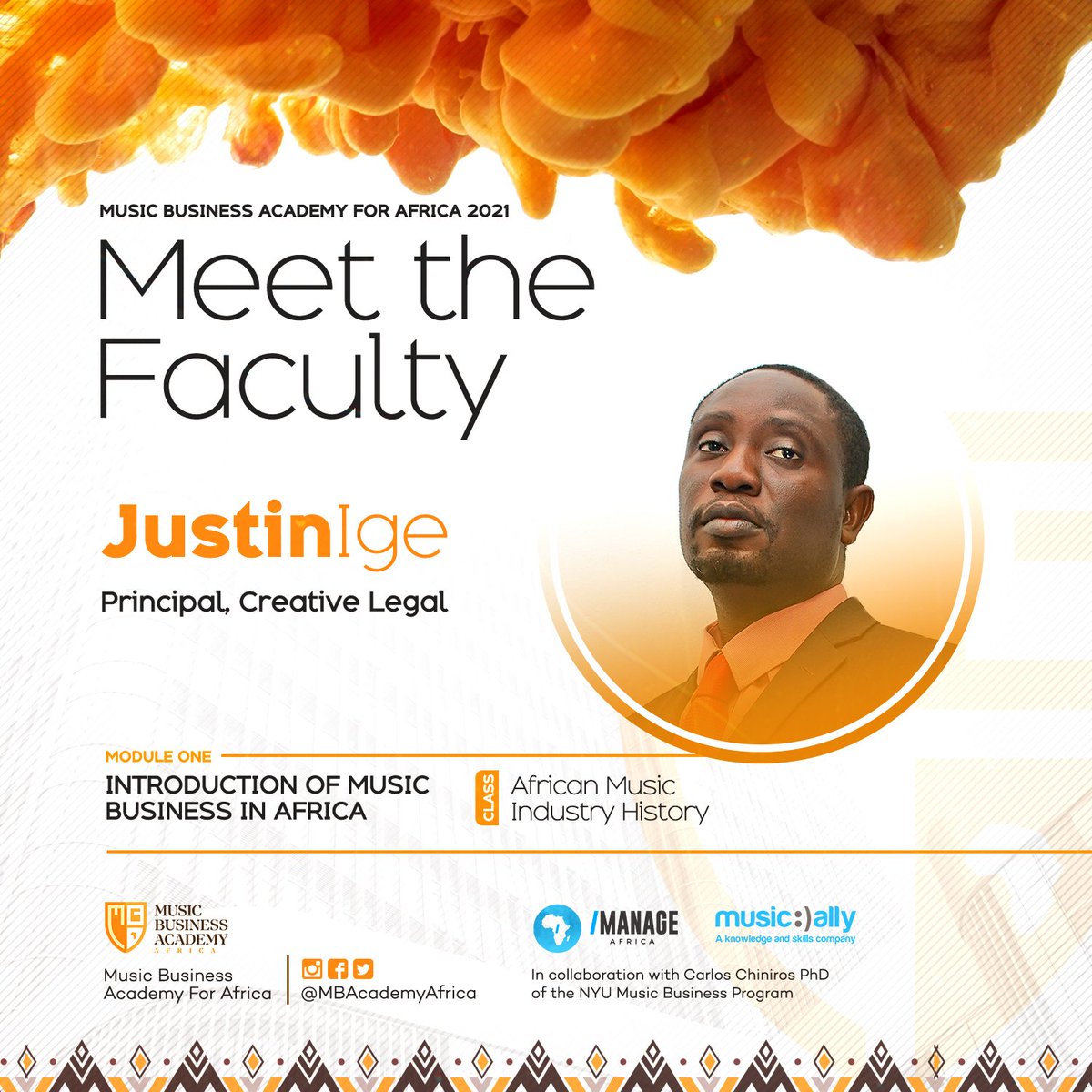GodwinTom's tweet photo. I am excited to announce the Guest Faculty for Class 1 (African Muaic Industry History) of Module 1 (Introduction to Music Business in Africa) 

@adebantumusic @EfeOmorogbe @panjianoff and @niyiige 

I am excited! 

Class starts at 2pm tomorrow!

#MBAForAfrica21 https://t.co/ZgO5eRirlc